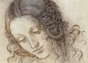 The head of Leda c.1505-6 Leonardo da Vinci.