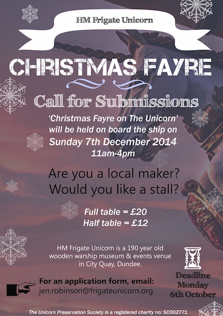 Christmas Fayre on The Unicorn - Call for Submissions 2014
